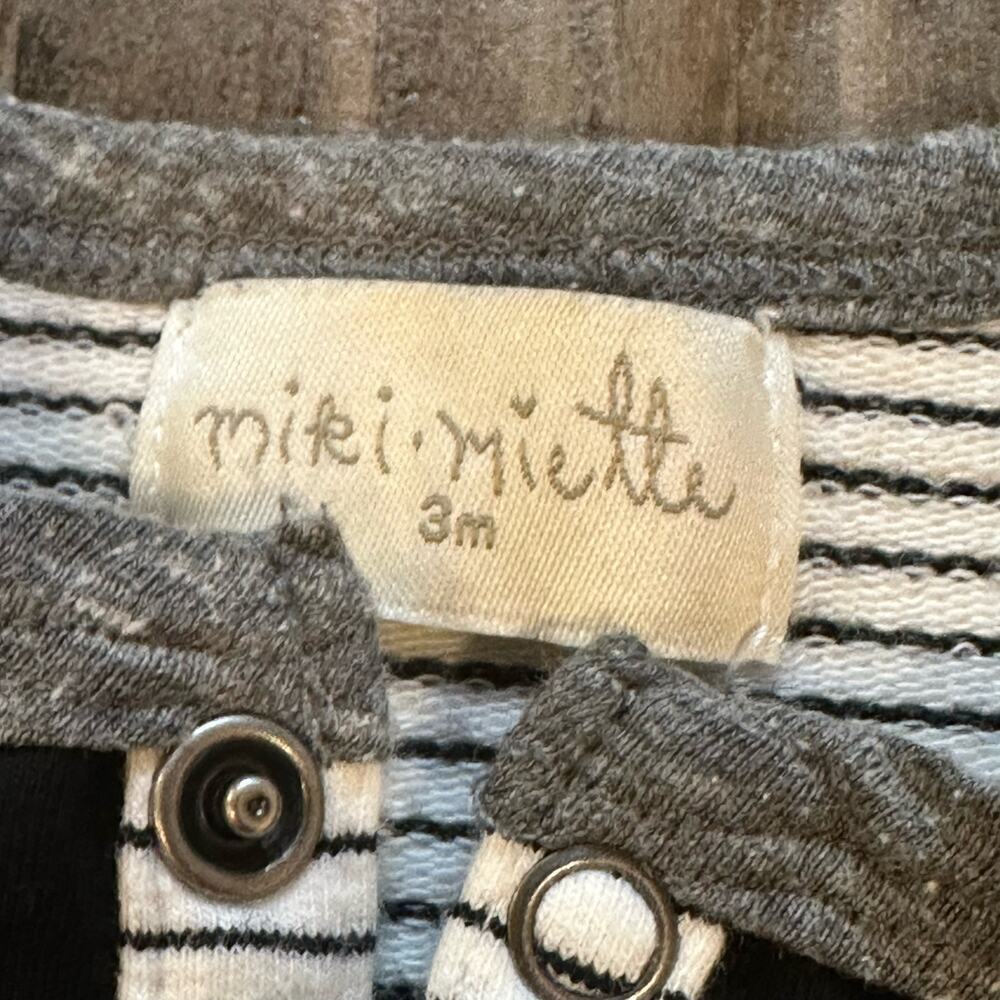 Miki Miette Bailey Long Sleeve Striped Pocket Romper Miki Miette sz 3m - Picture 6 of 7